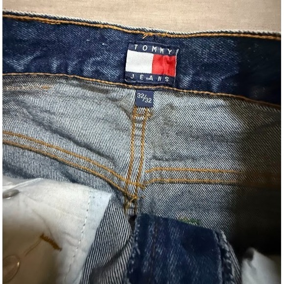 Vintage Tommy Hilfiger Jeans Mens 32 Blue Denim Straight Pocketed Men 32X32. - Picture 3 of 10